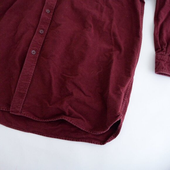 Vintage L.L. Bean Maroon Heavyweight Thick Cotton Button Up Outdoor Shirt 2XLT - Picture 4 of 10